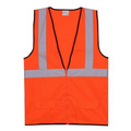 S/M Solid Orange Zipper Safety Vest